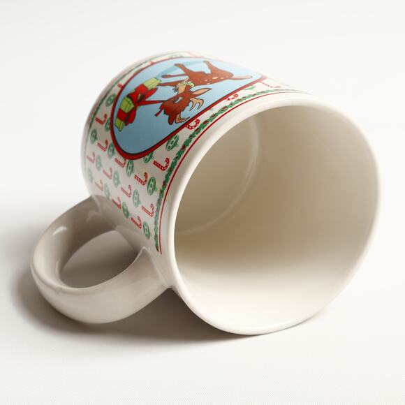 Vtg United Silver Cutlery Co Rednose Reindeer Ceramic Christmas Holiday Mug - Picture 5 of 7